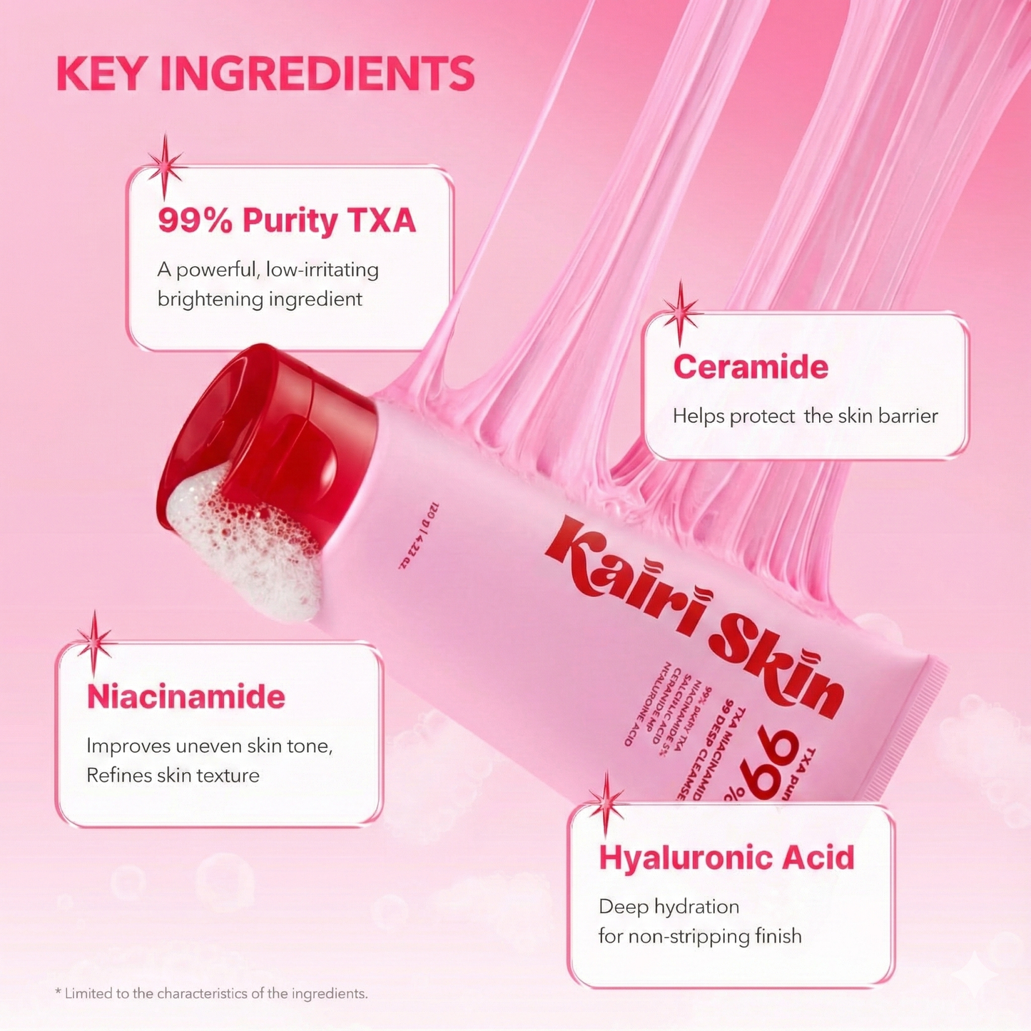 Dark Spot Erasing Deep Cleanser: TXA Niacinamide 99 Pink Bubble Gum Formula